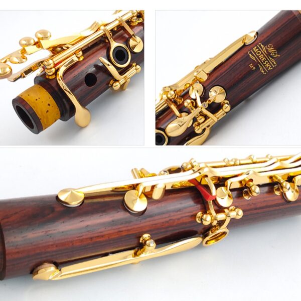 Clarinete Sib Madeira Cocobolo Chaves Dourada