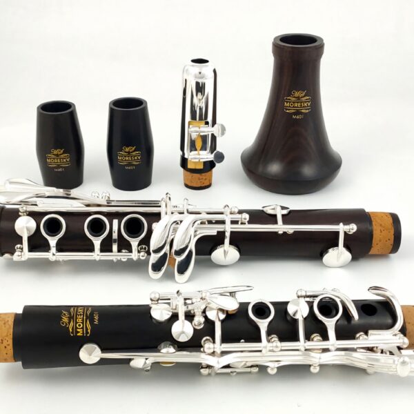 Clarinete Sib Madeira Ébano chaves prata
